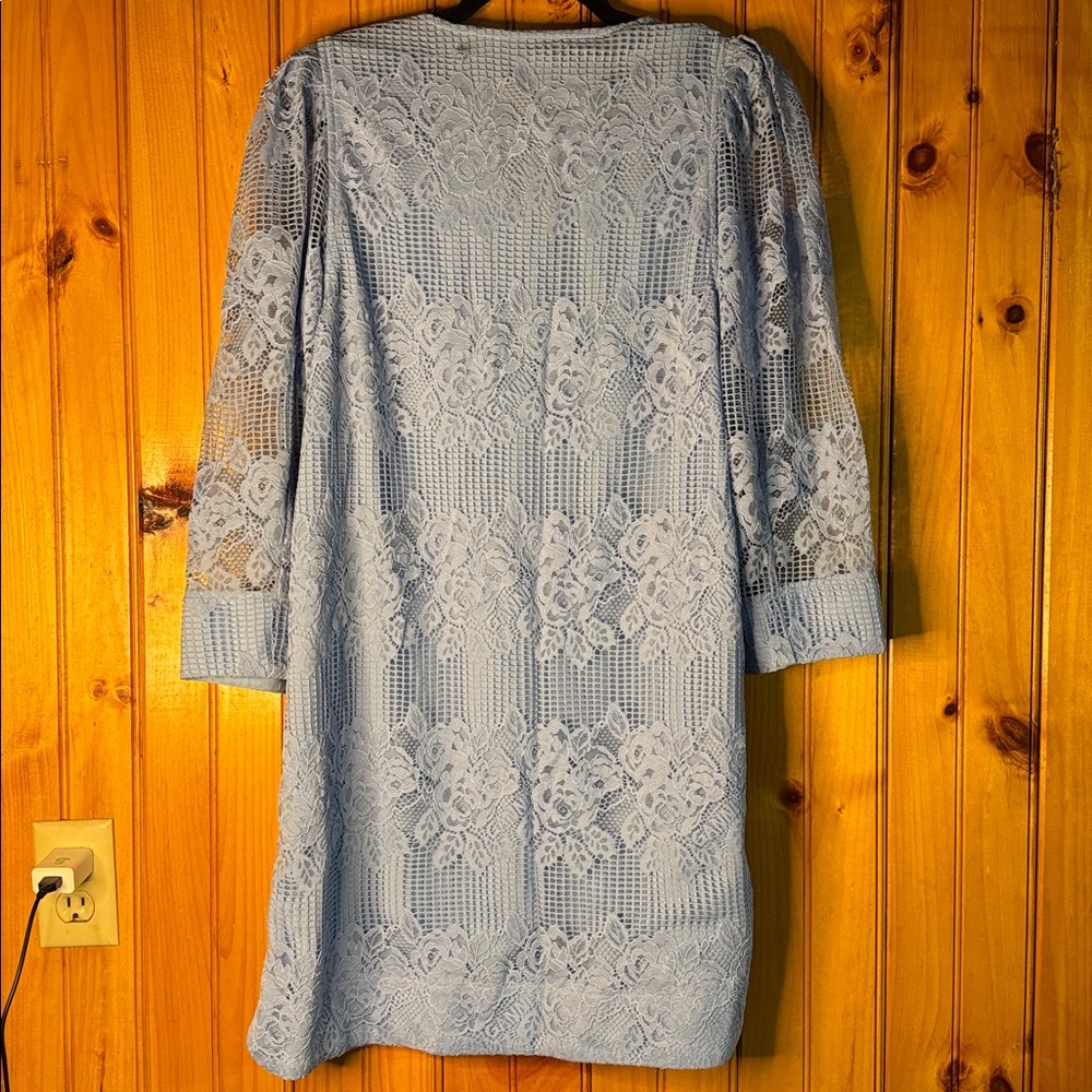 Ganni Blue Lace Midi Dress - Picture 8 of 8